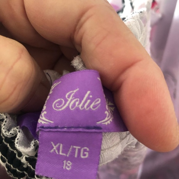 Jolie Pink and Purple summer dress  with spagetti straps - XL-size 18. Lined - Picture 5 of 8